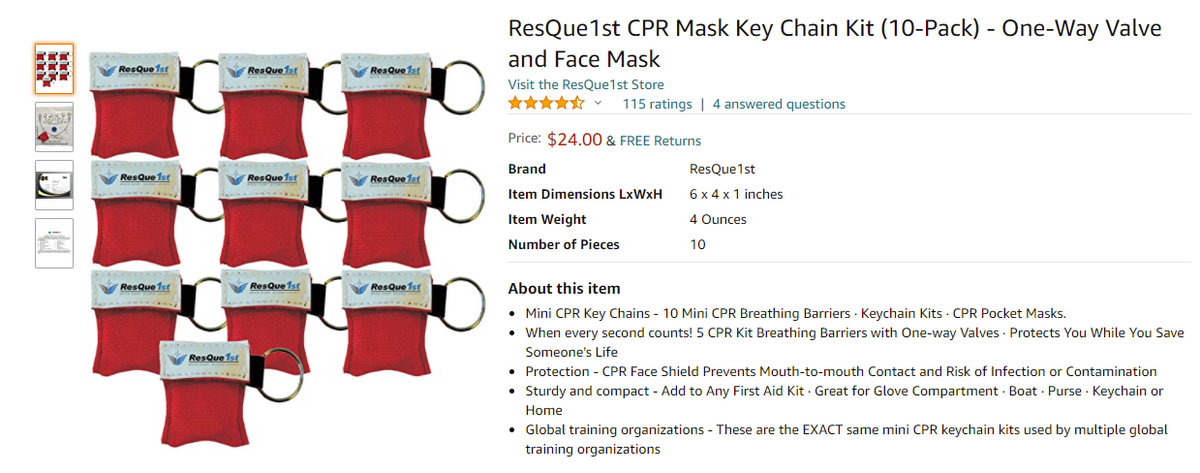 First Aid & Safety Launch A Quality Low Cost CPR Mask Key Chain Kit On ...