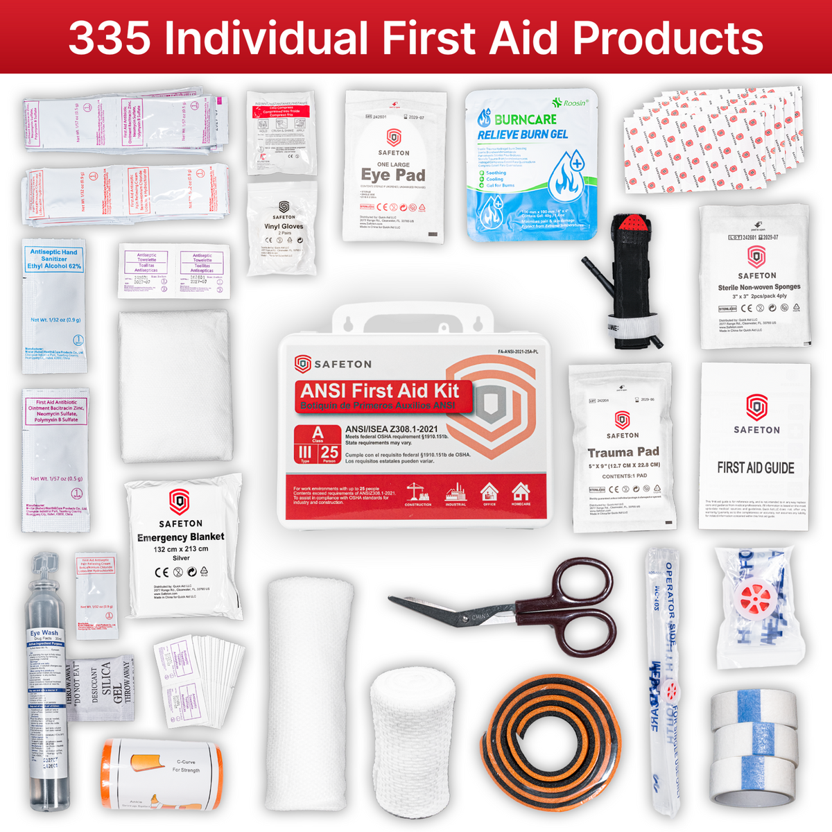 ANSI/OSHA 25 Person Plastic First Aid Kit – SAFETON