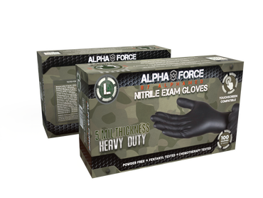 Alpha Force 5 mil Black Chemo Nitrile Gloves